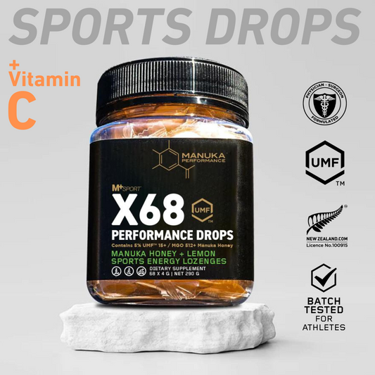 X68 Performance Drops Mānuka Honey Sports Energy Drops with Vit-C