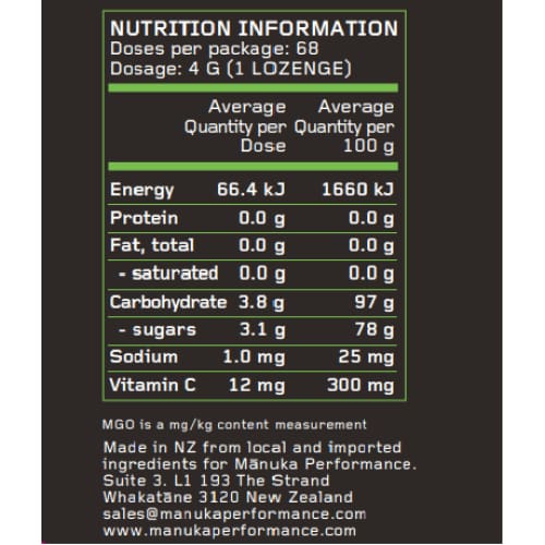 X68 Performance Drops Mānuka Honey Sports Energy Drops with Vit-C